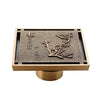 Copper Brass Floor Drains Square Flower Art Carved Toilet Drain Cover