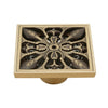 Copper Brass Floor Drains Square Flower Art Carved Toilet Drain Cover