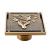 Copper Brass Floor Drains Square Flower Art Carved Toilet Drain Cover