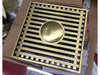 Copper Brass Floor Drains Square Flower Art Carved Toilet Drain Cover