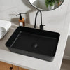 Countertop Stone Resin Vessel Sink with Faucet and Drain Bathroom Sink
