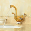 Creative Brass Duck Shape Deck Mount Hot and Cold Basin Sink Faucet