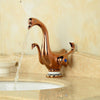 Creative Brass Duck Shape Deck Mount Hot and Cold Basin Sink Faucet