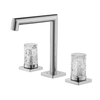 Crystal Widespread Bathroom Faucet 3-Hole Brass Basin Sink Mixer Tap