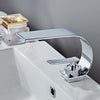 Curve Single Hole Double Handle Water Faucet Waterfall Water Tap