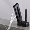 Deck Mount Waterfall Basin Sink Faucet Cold Hot Brass Water Mixer Tap
