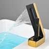 Deck Mount Waterfall Basin Sink Faucet Cold Hot Brass Water Mixer Tap