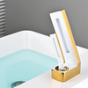 Deck Mount Waterfall Basin Sink Faucet Cold Hot Brass Water Mixer Tap
