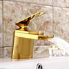 Deck Mounted Basin waterfall Faucet Mixer Sink Tap Brass Brushed Taps