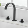 Deck Mounted Square Bathroom Sink Faucets 3 Hole Double Handle Tap