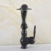 Dolphin Style Black Oil Rubbed Bronze Deck Mounted Bathroom Basin Faucet