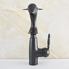 Dolphin Style Black Oil Rubbed Bronze Deck Mounted Bathroom Basin Faucet