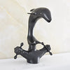 Dolphin Style Black Oil Rubbed Bronze Deck Mounted Bathroom Basin Faucet