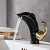 Dolphin Style Brass Basin Faucet Hot Cold Deck Mounted Mixer Water Tap