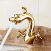 Dragon Carved Basin Faucet Sink Faucet Dual Handle Bathroom Mixer Tap