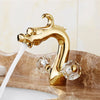 Dragon Carved Basin Faucet Sink Faucet Dual Handle Bathroom Mixer Tap