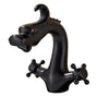 Dragon Shaped Deck Mounted Brass Basin Faucet Dual Handle
