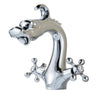 Dragon Shaped Deck Mounted Brass Basin Faucet Dual Handle