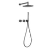Dual Knob Hot Cold Bathroom Brass Wall-Mount Shower Faucet System Set