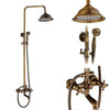 Elegant Shower Set with Brass Antique Finish Vintage Brass Shower Set