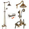 Elegant Shower Set with Brass Antique Finish Vintage Brass Shower Set