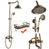 Elegant Shower Set with Brass Antique Finish Vintage Brass Shower Set