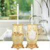 European Stainless Steel Long Handle Resin Base Toilet Cleaning Brush