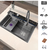 Extra Large Stainless Steel Kitchen Multifunctional Dishwashing Sink