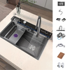 Extra Large Stainless Steel Kitchen Multifunctional Dishwashing Sink