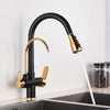 Flexible Brass Kitchen Water Filter Faucet Kitchen Faucets Dual Spout Filter Faucet In Colors