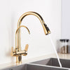 Flexible Brass Kitchen Water Filter Faucet Kitchen Faucets Dual Spout Filter Faucet In Colors