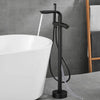 Floor Deck Brass Bathtub Faucet Rotating Spout Mixer with Hand Shower