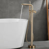 Floor Deck Brass Bathtub Faucet Rotating Spout Mixer with Hand Shower
