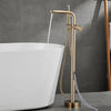 Floor Deck Brass Bathtub Faucet Rotating Spout Mixer with Hand Shower