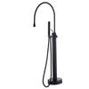 Floor Decked Brass Rotate Spout Bathtub Mixer Tap Bathtub Faucet Set