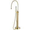 Floor Decked Brass Rotate Spout Bathtub Mixer Tap Bathtub Faucet Set