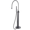 Floor Decked Brass Rotate Spout Bathtub Mixer Tap Bathtub Faucet Set