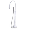 Floor Decked Brass Rotate Spout Bathtub Mixer Tap Bathtub Faucet Set