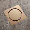 Floor Drain Brass Rose Gold Square Bathroom Shower Waste Strainer