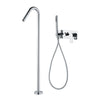Floor Standing Brass Bathtub Faucet with Hand Shower Bath Mixer Tap