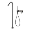 Floor Standing Brass Bathtub Faucet with Hand Shower Bath Mixer Tap