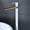 Flooring Bath Faucet with Handheld Shower Black Bathtub Mixer Tap