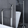 Flooring Bath Faucet with Handheld Shower Black Bathtub Mixer Tap