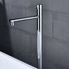 Flooring Bath Faucet with Handheld Shower Black Bathtub Mixer Tap