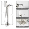 Freestanding Waterfall Brass Bathtub Faucet 2 Function Hand Shower Tap