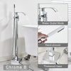 Freestanding Waterfall Brass Bathtub Faucet 2 Function Hand Shower Tap