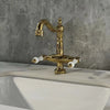 French Vintage Double Handle Brass Faucet Bathroom Sink Mixer Tap