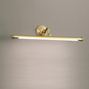 Full Copper Mirror Front Wall Lamp Golden Anti-Fog LED Bathroom Light
