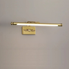 Full Copper Mirror Front Wall Lamp Golden Anti-Fog LED Bathroom Light
