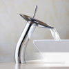 Glass Waterfall Art Deck Mounted Faucet Washbasin Faucet